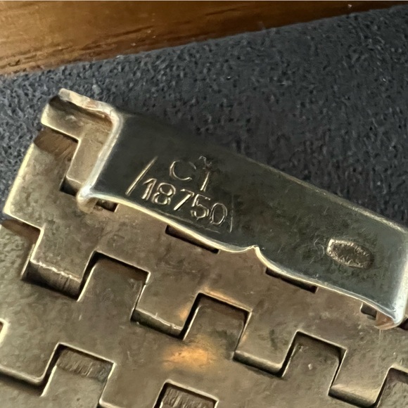 Flawless Vintage 18K Gold Plated 1 Inch Mesh Flex Link Bracelet Marked C… - Picture 7 of 7